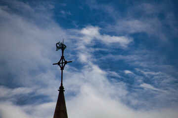 cross on the top of a church