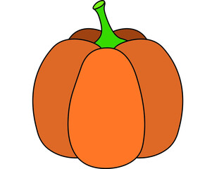 Pumpkin icon, flat design template, vector illustration