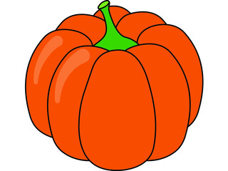 Pumpkin icon, flat design template, vector illustration