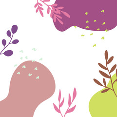 Social media stories and post creative Vector set. Background template with copy space for text and images design by abstract colored shapes, line arts , Tropical leaves warm color of the earth tone