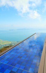 Fototapeta na wymiar びわ湖テラスから眺める琵琶湖の風景、びわ湖バレイ、滋賀県 