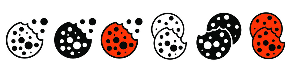 Cookies icon vector set. bakery products illustration sign collection. food symbol or logo. 