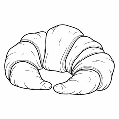 Vector hand drawn croissant icon badge bakery for design menu cafe, label and packaging.