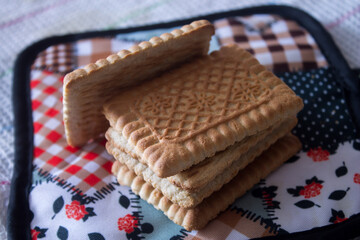 cookies on fabric in natural light