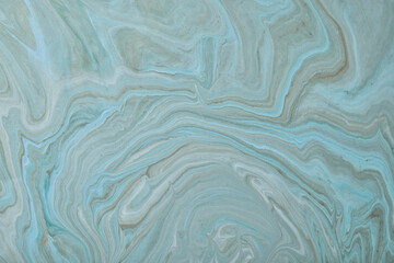 Abstract fluid art background gray and blue colors. Liquid marble. Acrylic painting with cerulean gradient
