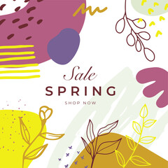 Vector design templates in simple modern style with copy space for text, flowers and leaves - wedding invitation backgrounds and frames, social media stories wallpapers