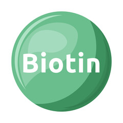 Biotin semi flat color vector object. Dietary supplement. Full sized item on white. Vitamin H. Health improvement. Simple cartoon style illustration for web graphic design and animation