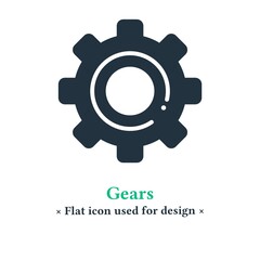 Gear icon vector isolated on a white background.  gear symbol, settings for web and mobile applications.