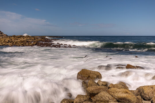 Long exposure shot of waves breaking on the rocks at Clovelly Beach, Randwick, Sydney, Australia, using a 10-stop ND Nisi filter.