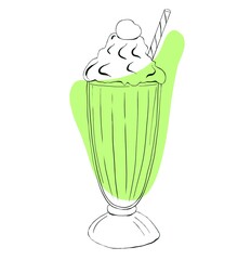 Ice cream icons. Graphic drawn with colored spots, isolated on white background