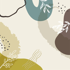 Template for social network . Trendy editable vector abstract backgrounds with floral elements illustration in pastel colors. Minimalistic design seamless backgrounds for business accounts