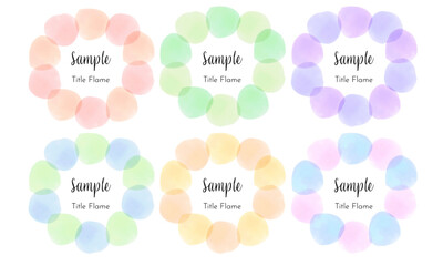 綺麗な水彩　円フレームセット