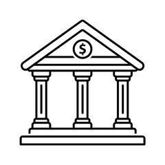 Black line icon for Bank