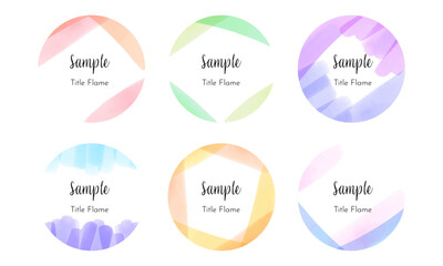 綺麗な水彩　円フレームセット