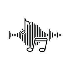Black line icon for Sound wave