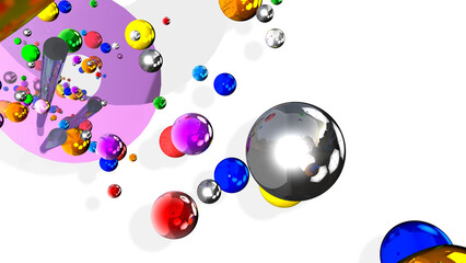 3d render of a symbol made of many spheres