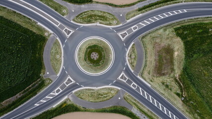 From above street view roundabout