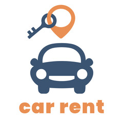Car sharing logo. Rent a car service icon. Carpool icon.