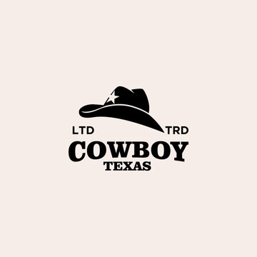 Texas cowboy hat premium vintage logo design
