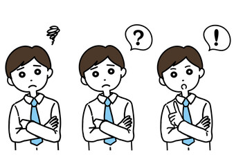 悩む/考える/閃くビジネスパーソン