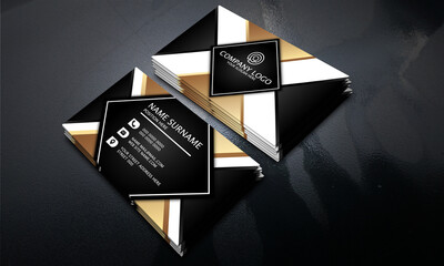 Black  white and Golden color luxury Modern Business Card