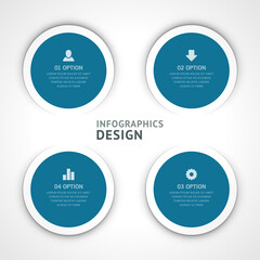 Realistic circle geometric shape in white frame infographics scheme design 3d template vector illustration. Rounded figure border information visualization steps options analyzing diagram