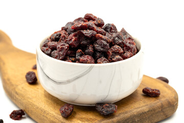 Dried blueberry on a white background. Healthy and fresh.nuts. Close-up.