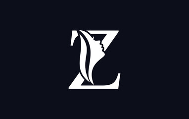 Purple beauty spa and hair logo and symbol design vector with the letter and alphabet Z