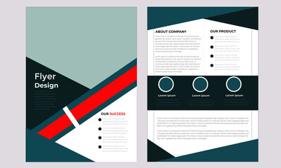 Corporate business flyer or brochure design in double sided Free Vector