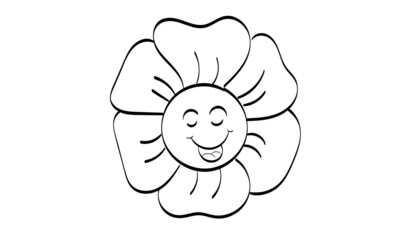 Black silhouettes, flowers and herbs isolated on white background. Hand drawn sketch flower