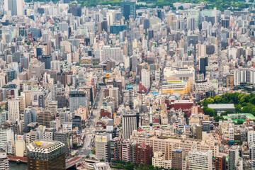 空から見た大都会東京