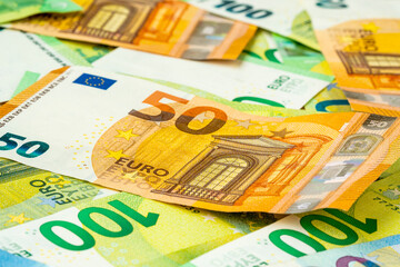 Colorful Euro cash background
