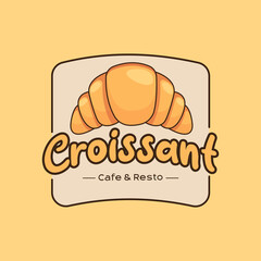 Croissant Bread Logo Badge Concept