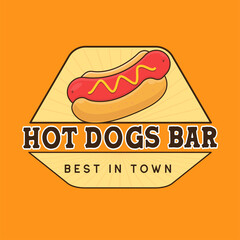 Hot Dogs Logo Badge Concept 