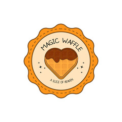 Magic Waffle Logo Badge Concept
