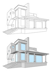 sketch of house