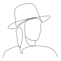 Continuous line, drawing of set faces and hairstyle, fashion concept, woman beauty minimalist, vector illustration for t-shirt, slogan design print graphics style