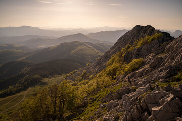 Fototapeta premium sunset in the mountains of the basque country