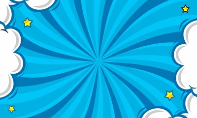 Fototapeta na wymiar Comic blue background with cloud 