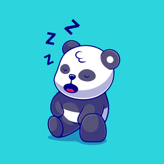 cute sleeping panda illustration suitable for mascot sticker and t-shirt design