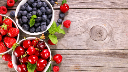 assorted of fresh berries fruits