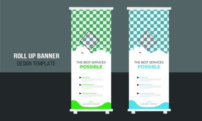 Healthcare and hospital Medical roll up banner design template