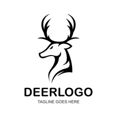 Muurstickers deer head logo © joko