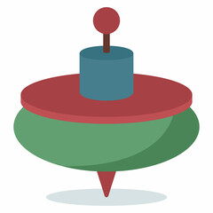 Spinning top toy vector cartoon illustration isolated on a white background.