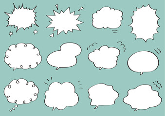 手描きタッチの吹き出しセット