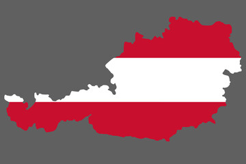 Map Austria with flag europe cartography