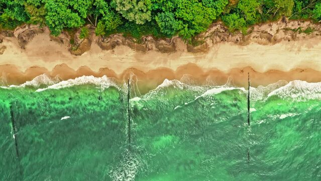 Blue waves on Batlic sea. Vacation at the seaside.