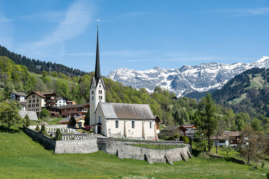 Kirche von Seewis, Prättigau, Kanton Graubünden, Schweiz