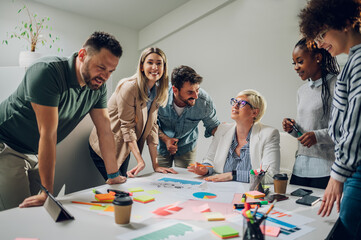 Group of diverse business people working together and having a meeting