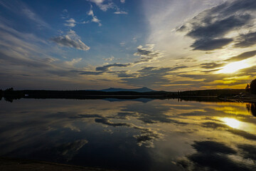 sunset over the lake